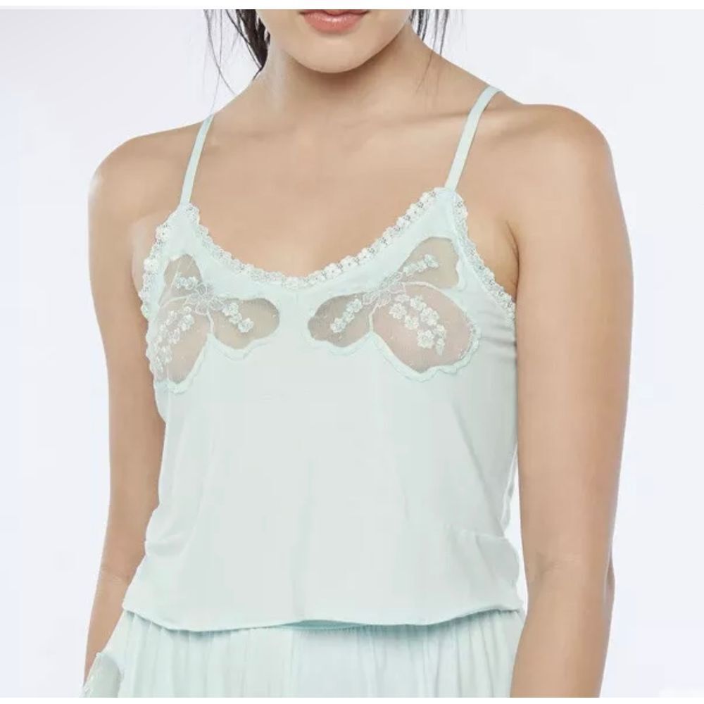 Savage X Fenty Women's A Peek Behind‎ the Lace Cami Blue NWT Sz S